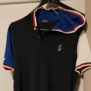 Polo by Ralph Lauren Blue and White Sporty Polo Shirt